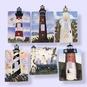 Set of 6 Vintage Lighthouse Switch Plate Light Switch Covers